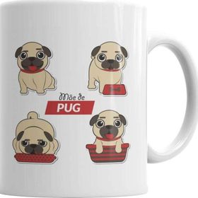 Baskı Dükkanı KB6492 Mae De Pug Köpek Porselen Kupa Bardak