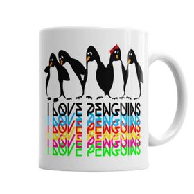 Baskı Dükkanı KB6526 Penguins Pengüen Porselen Kupa Bardak