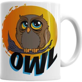 Baskı Dükkanı KB6543 Owl Baykuş Porselen Kupa Bardak