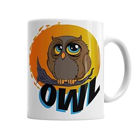 Baskı Dükkanı KB6543 Owl Baykuş Porselen Kupa Bardak