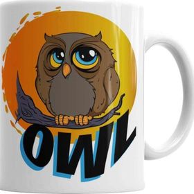 Baskı Dükkanı KB6543 Owl Baykuş Porselen Kupa Bardak