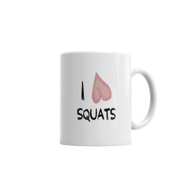 Baskı Dükkanı KB659 Ilove Squats Porselen Kupa Bardak