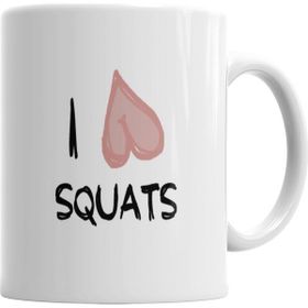 Baskı Dükkanı KB659 Ilove Squats Porselen Kupa Bardak