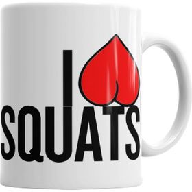Baskı Dükkanı KB659 Ilove Squats Porselen Kupa Bardak
