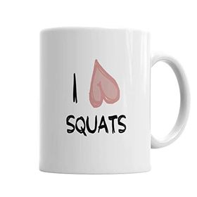Baskı Dükkanı KB659 Ilove Squats Porselen Kupa Bardak