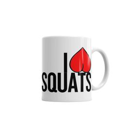 Baskı Dükkanı KB660 Ilove Squats Porselen Kupa Bardak