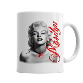 Baskı Dükkanı KB6634 Red Marilyn Monroe Red Porselen Kupa Bardak