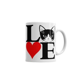 Baskı Dükkanı KB665 I Love Kedi Seni Seviyorum Kedi Porselen Kupa Bardak