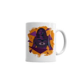 Baskı Dükkanı KB6666 Purple Girl Porselen Kupa Bardak