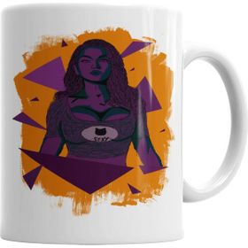 Baskı Dükkanı KB6666 Purple Girl Porselen Kupa Bardak
