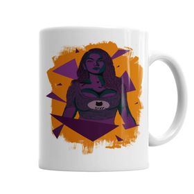 Baskı Dükkanı KB6666 Purple Girl Porselen Kupa Bardak