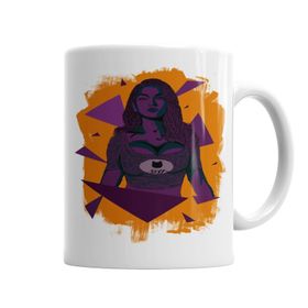 Baskı Dükkanı KB6666 Purple Girl Porselen Kupa Bardak