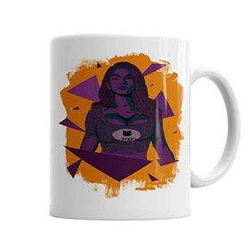 Baskı Dükkanı KB6666 Purple Girl Porselen Kupa Bardak