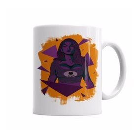 Baskı Dükkanı KB6666 Purple Girl Porselen Kupa Bardak