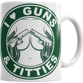 Baskı Dükkanı KB670 I Love Guns Porselen Kupa Bardak