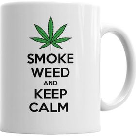 Baskı Dükkanı KB6708 Smoke Weed And Keep Calm Connect Porselen Kupa Bardak