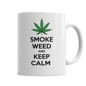 Baskı Dükkanı KB6708 Smoke Weed And Keep Calm Connect Porselen Kupa Bardak