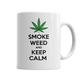 Baskı Dükkanı KB6708 Smoke Weed And Keep Calm Connect Porselen Kupa Bardak