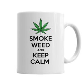 Baskı Dükkanı KB6708 Smoke Weed And Keep Calm Connect Porselen Kupa Bardak