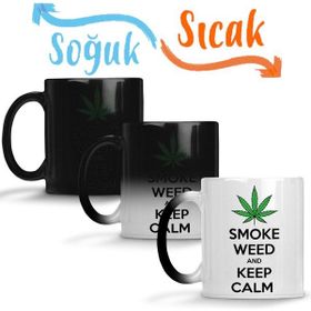 Baskı Dükkanı KB6708 Smoke Weed And Keep Calm Connect Porselen Kupa Bardak