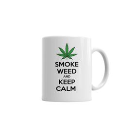 Baskı Dükkanı KB6708 Smoke Weed And Keep Calm Connect Porselen Kupa Bardak