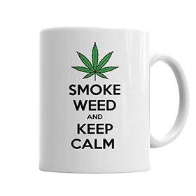 Baskı Dükkanı KB6708 Smoke Weed And Keep Calm Connect Porselen Kupa Bardak