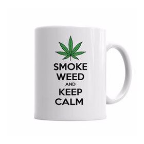 Baskı Dükkanı KB6708 Smoke Weed And Keep Calm Connect Porselen Kupa Bardak