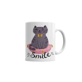 Baskı Dükkanı KB6709 Smile Cat Kedi Porselen Kupa Bardak