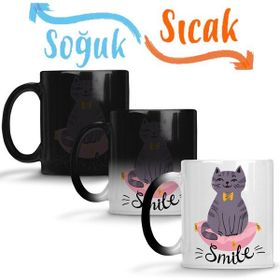 Baskı Dükkanı KB6709 Smile Cat Kedi Porselen Kupa Bardak