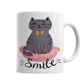 Baskı Dükkanı KB6709 Smile Cat Kedi Porselen Kupa Bardak