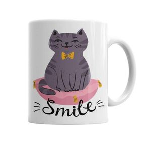 Baskı Dükkanı KB6709 Smile Cat Kedi Porselen Kupa Bardak