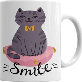 Baskı Dükkanı KB6709 Smile Cat Kedi Porselen Kupa Bardak
