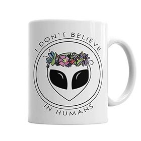 Baskı Dükkanı KB672 I Dont Belıeve In Humans Porselen Kupa Bardak