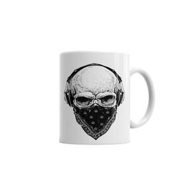 Baskı Dükkanı KB6721 Skull Branca Feminina E Masculina Porselen Kupa Bardak