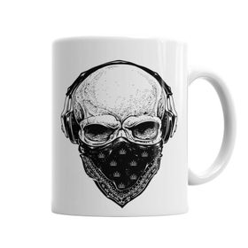 Baskı Dükkanı KB6721 Skull Branca Feminina E Masculina Porselen Kupa Bardak