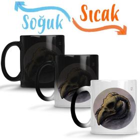 Baskı Dükkanı KB6722 Skull Bird Branca Porselen Kupa Bardak