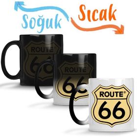 Baskı Dükkanı KB6778 Route 66 Porselen Kupa Bardak