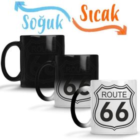 Baskı Dükkanı KB6778 Route 66 Porselen Kupa Bardak