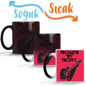 Baskı Dükkanı KB6799 Rock Roll Müzik Gitar Porselen Kupa Bardak