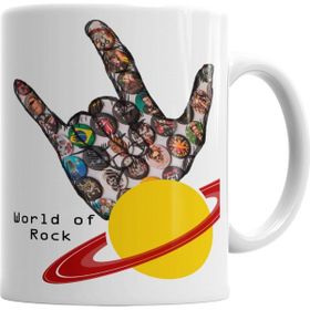 Baskı Dükkanı KB6800 Rock Roll Müzik Gitar Porselen Kupa Bardak