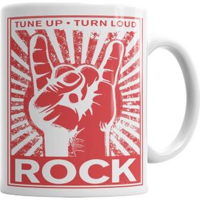 Baskı Dükkanı KB6800 Rock Roll Müzik Gitar Porselen Kupa Bardak