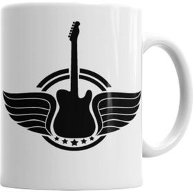 Baskı Dükkanı KB6800 Rock Roll Müzik Gitar Porselen Kupa Bardak