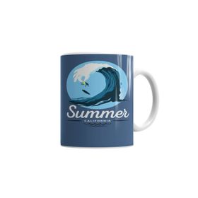 Baskı Dükkanı KB6844 Summer California Waves Porselen Kupa Bardak