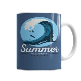 Baskı Dükkanı KB6844 Summer California Waves Porselen Kupa Bardak