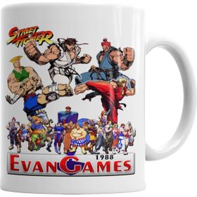 Baskı Dükkanı KB6846 Street Fighter Evan Games 1988 Porselen Kupa Bardak