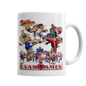 Baskı Dükkanı KB6846 Street Fighter Evan Games 1988 Porselen Kupa Bardak