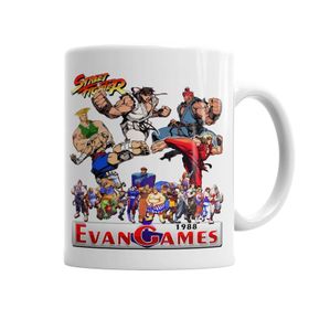 Baskı Dükkanı KB6846 Street Fighter Evan Games 1988 Porselen Kupa Bardak
