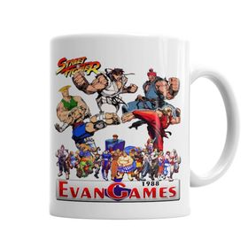 Baskı Dükkanı KB6846 Street Fighter Evan Games 1988 Porselen Kupa Bardak