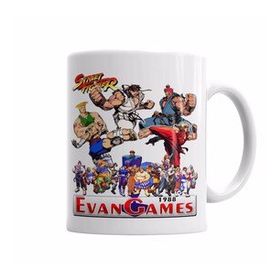 Baskı Dükkanı KB6846 Street Fighter Evan Games 1988 Porselen Kupa Bardak