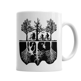 Baskı Dükkanı KB6852 Stranger Things Bisiklet Porselen Kupa Bardak